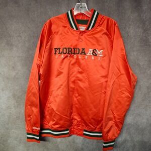 NWT Mitchell & Ness Florida A&M Rattlers FAMU Lightweight Satin Jacket Sz L $110